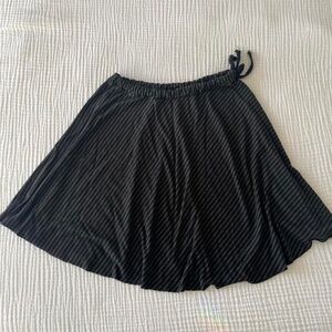 vintage y2k handmade black & grey stripe circle a-line skirt